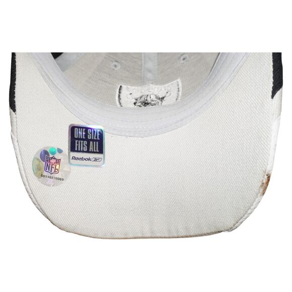 Reebok NFL EQUIPMENT Oakland Raiders Fitted Hat Cap Mesh Side Panels Black Grey - Picture 6 of 6